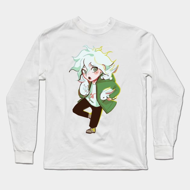 Lucky Rabbit Nagito Long Sleeve T-Shirt by chompfig